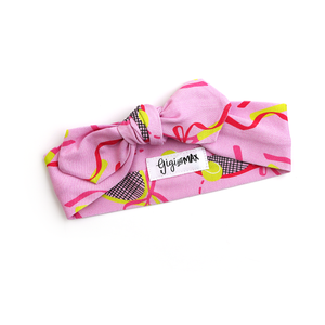 Serena Pink Tennis TOPKNOT HEADBAND - Gigi and Max