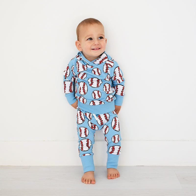 Gigi and Max Bambino Baseball Zip Romper