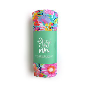 Megan Floral SWADDLE - Gigi and Max