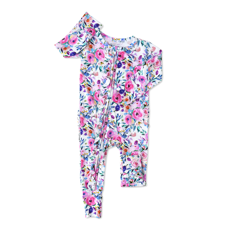 Gigi and Max Natalie Nutcracker Bamboo Ruffle Zip Onesie main image 1