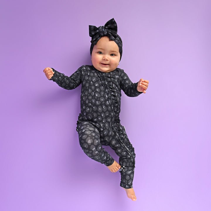 Ash Black Leopard RUFFLE ZIP - Gigi and Max