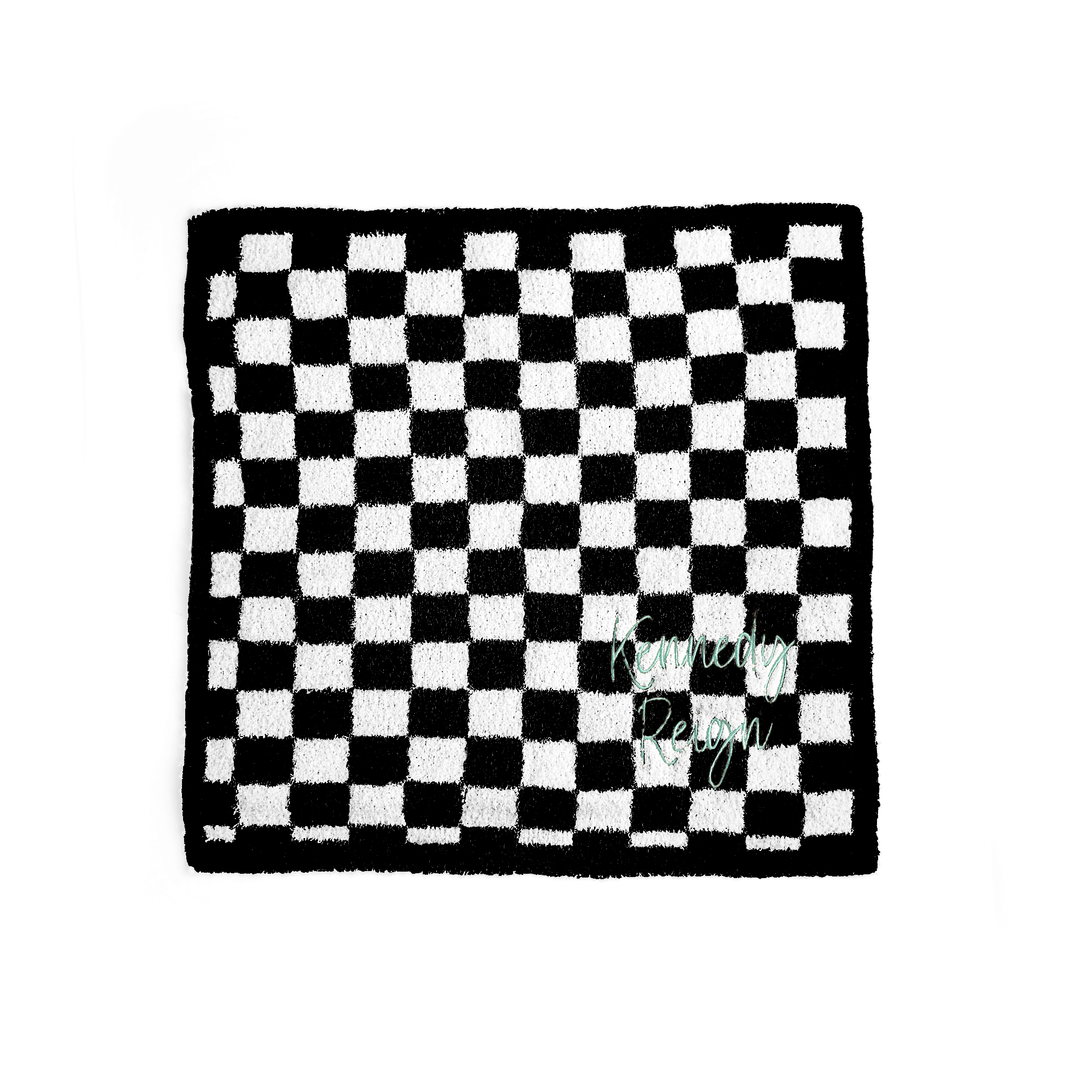 CUSTOM Axel Black Check PLUSH MINI monogram - Gigi and Max