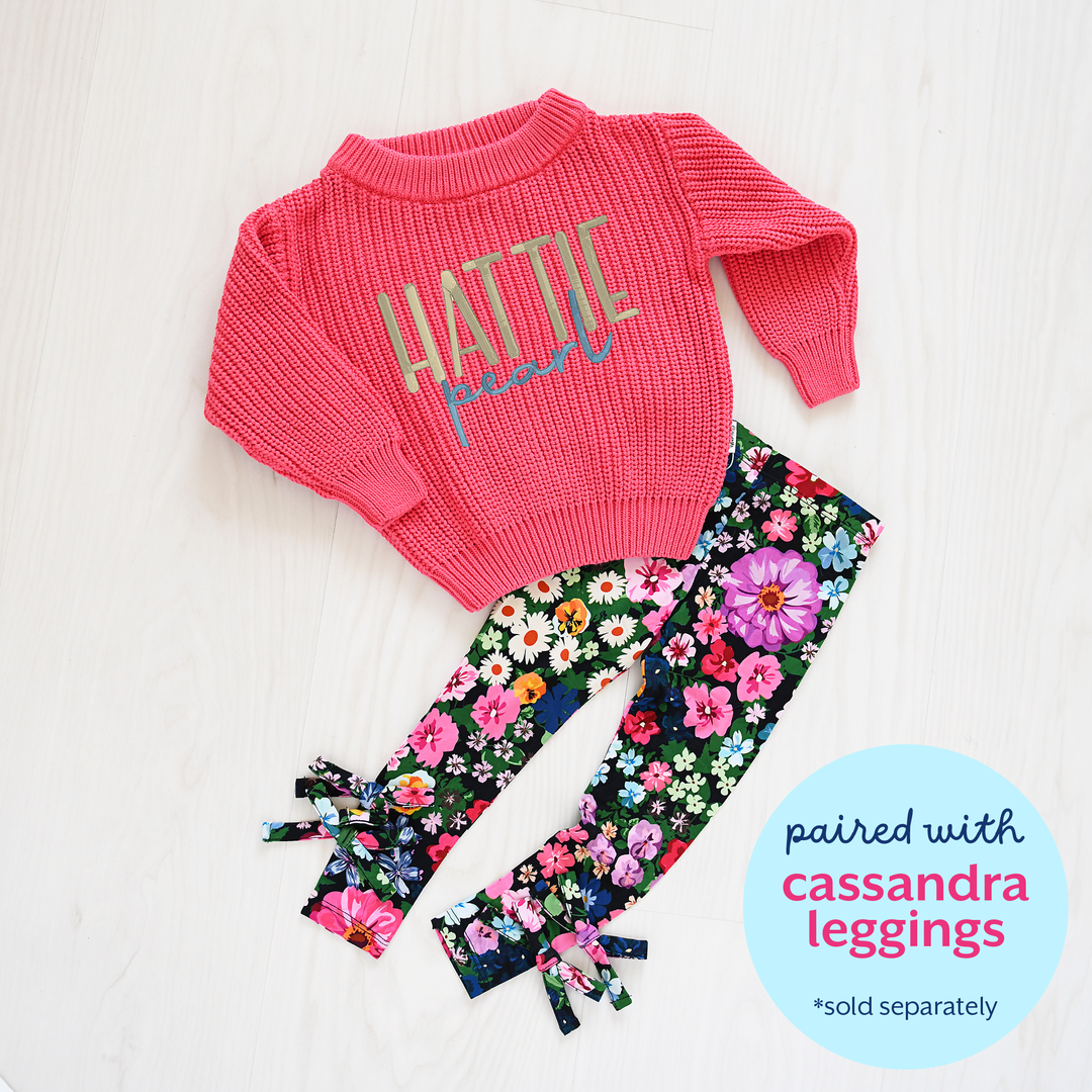 CUSTOM Deep Pink SWEATER monogram - Gigi and Max