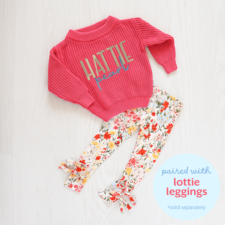 CUSTOM Deep Pink SWEATER monogram - Gigi and Max