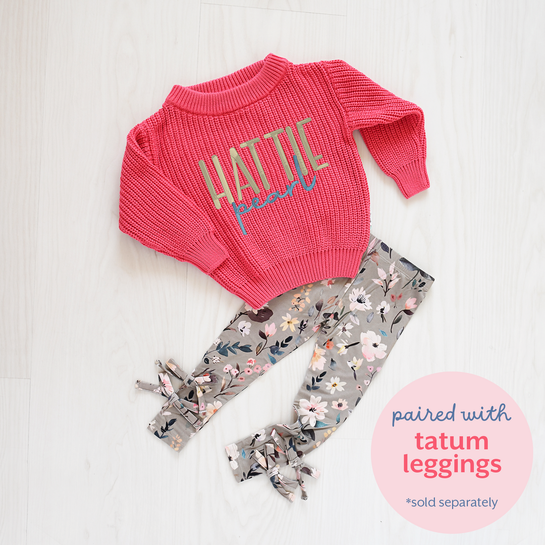 CUSTOM Deep Pink SWEATER monogram - Gigi and Max