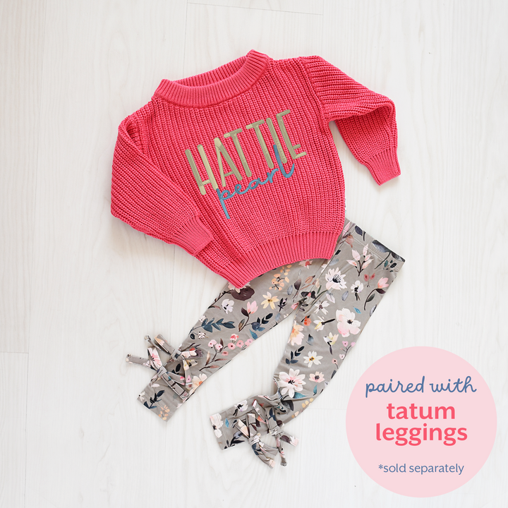 CUSTOM Deep Pink SWEATER monogram - Gigi and Max