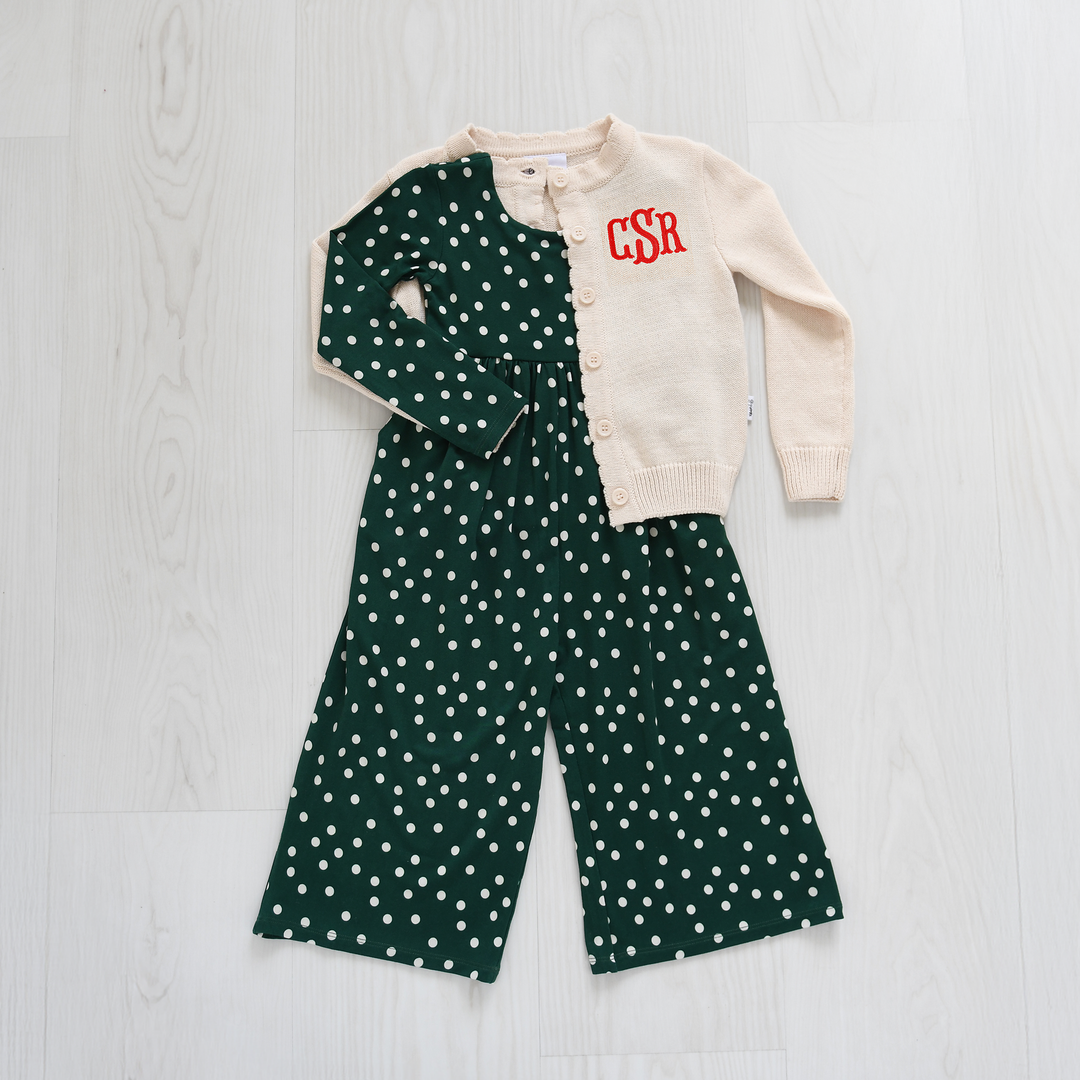 Custom Monogram Cream CARDIGAN - Gigi and Max