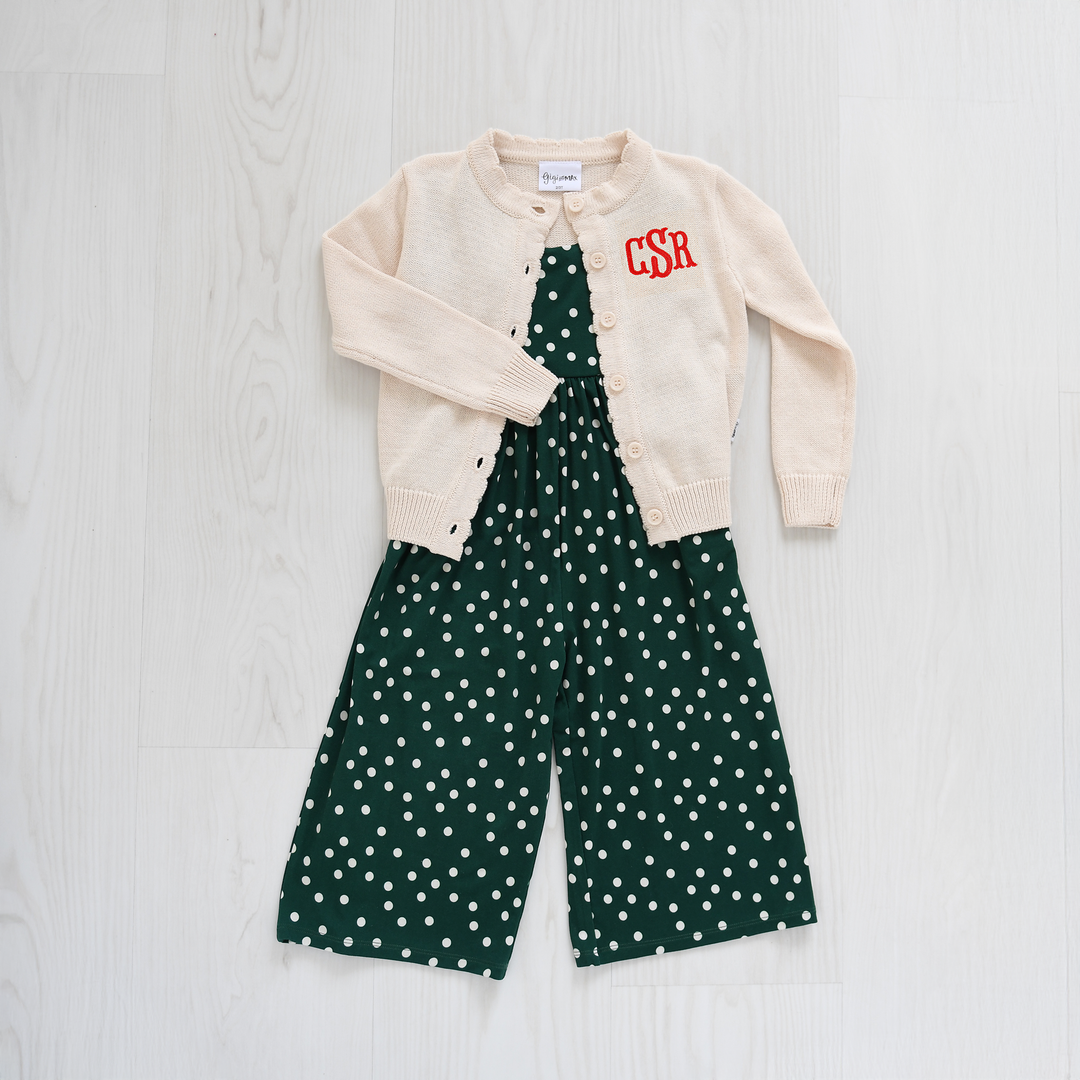 Custom Monogram Cream CARDIGAN - Gigi and Max