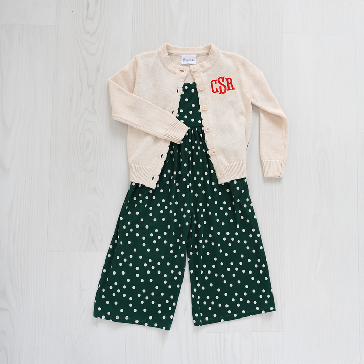 Custom Monogram Cream CARDIGAN - Gigi and Max