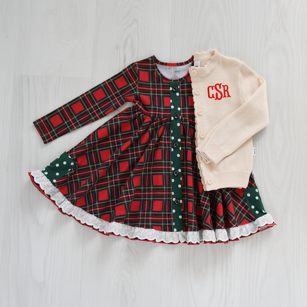 Custom Monogram Cream CARDIGAN - Gigi and Max