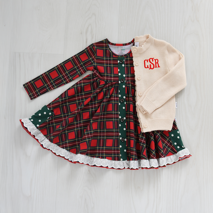 Custom Monogram Cream CARDIGAN - Gigi and Max