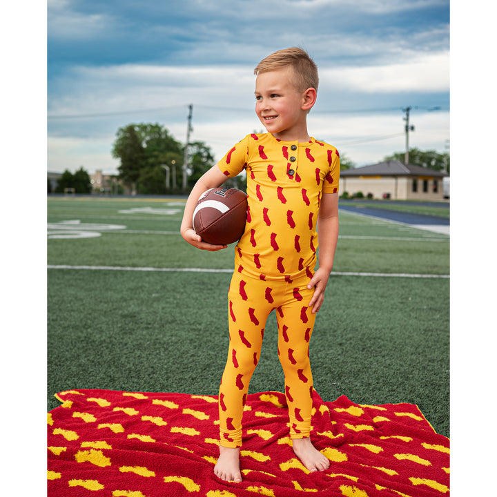 California Gold & Cardinal PLUSH BLANKET - Gigi and Max