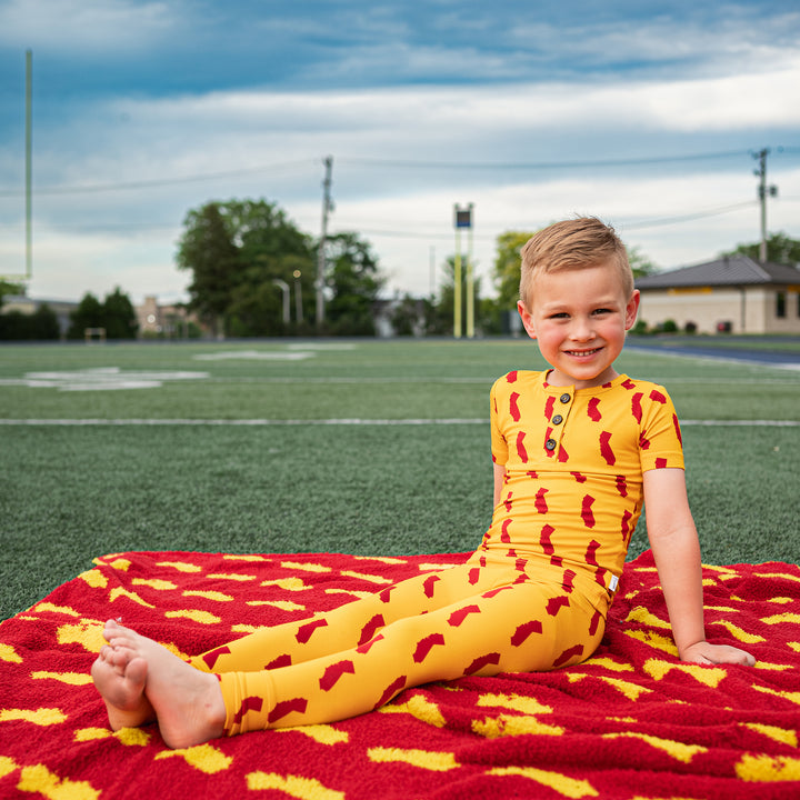 California Gold & Cardinal PLUSH BLANKET - Gigi and Max