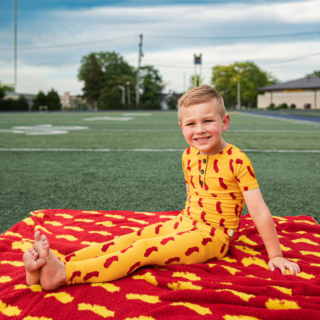 California Gold & Cardinal PLUSH BLANKET - Gigi and Max