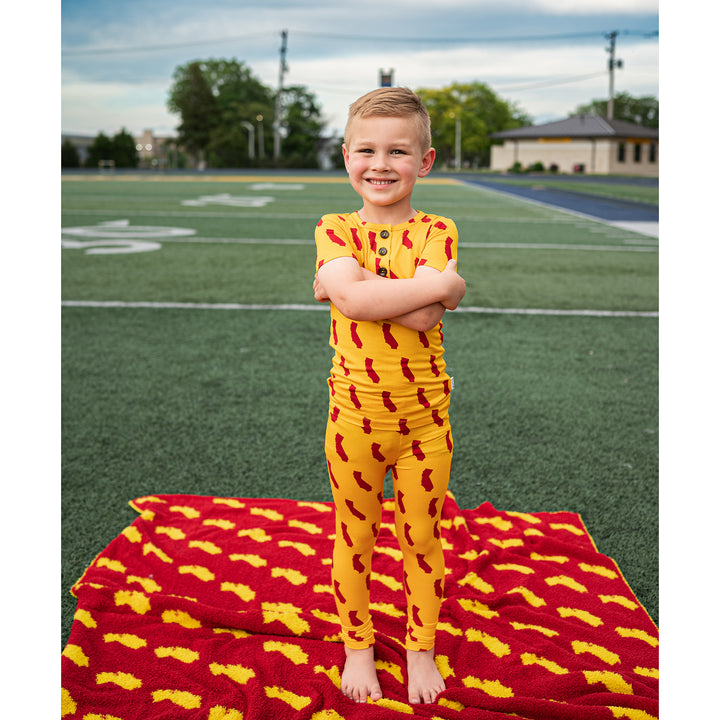 California Gold & Cardinal PLUSH BLANKET - Gigi and Max