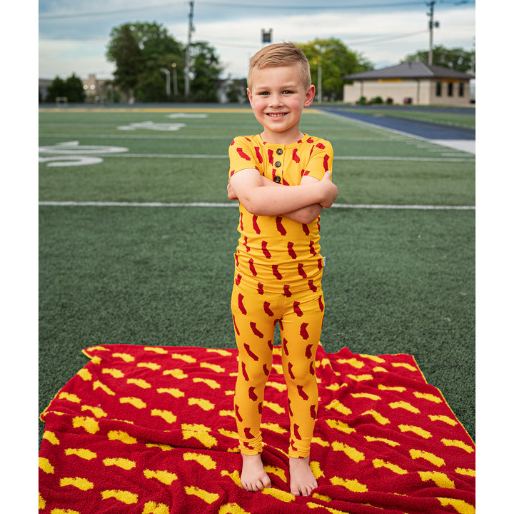 California Gold & Cardinal PLUSH BLANKET - Gigi and Max