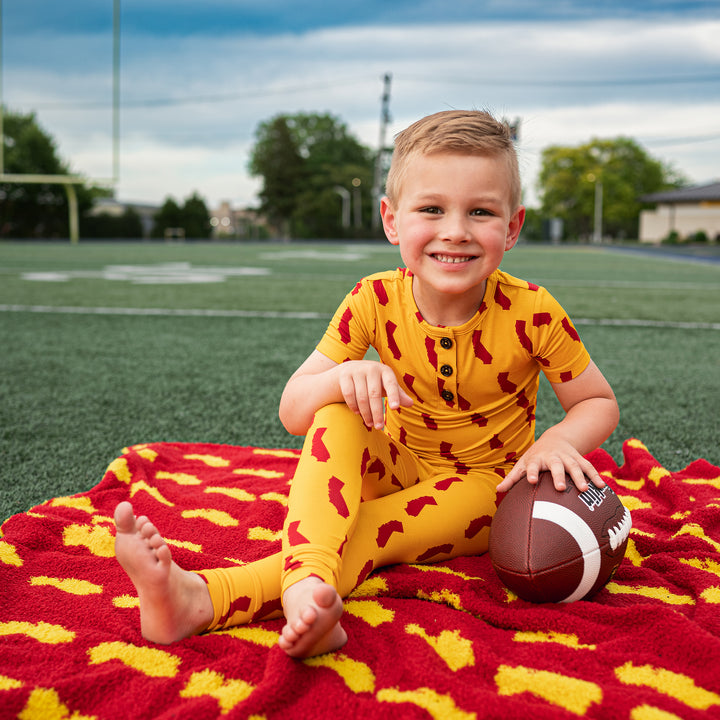 California Gold & Cardinal PLUSH BLANKET - Gigi and Max
