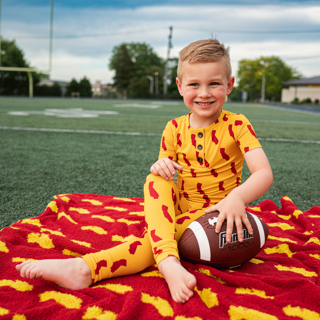 California Gold & Cardinal PLUSH BLANKET - Gigi and Max