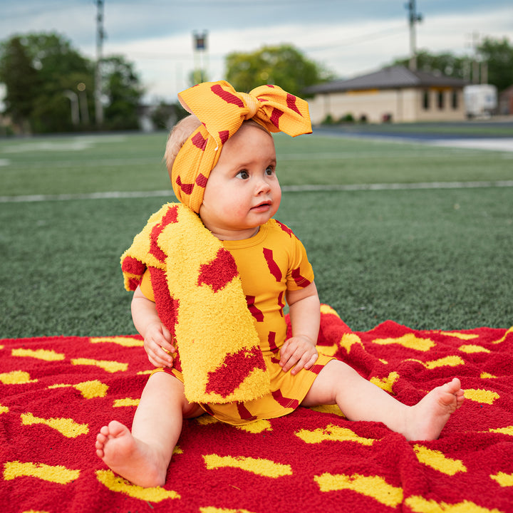 California Gold & Cardinal PLUSH BLANKET - Gigi and Max