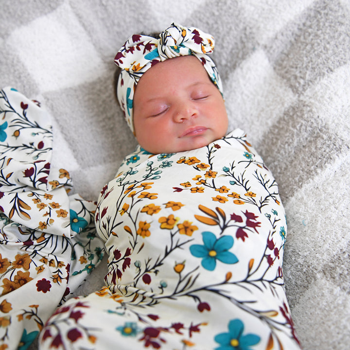 Maren Floral SWADDLE - Gigi and Max