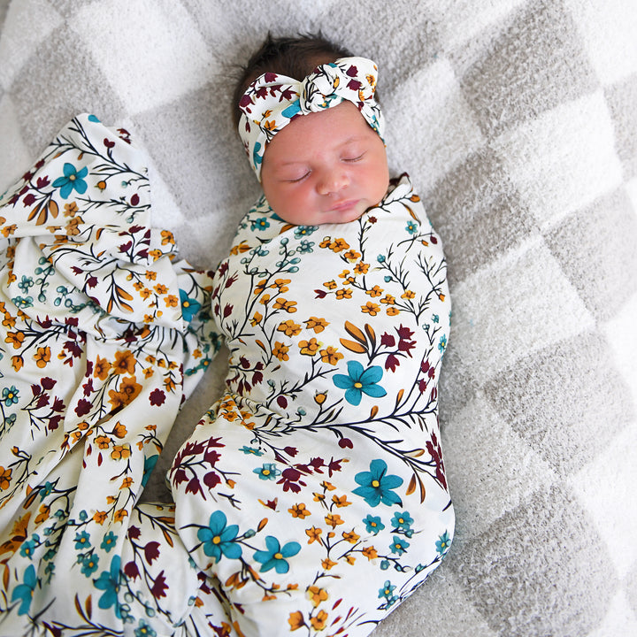 Maren Floral SWADDLE - Gigi and Max