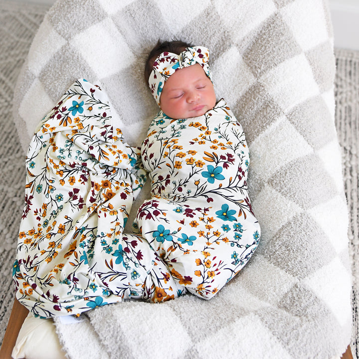 Maren Floral SWADDLE - Gigi and Max