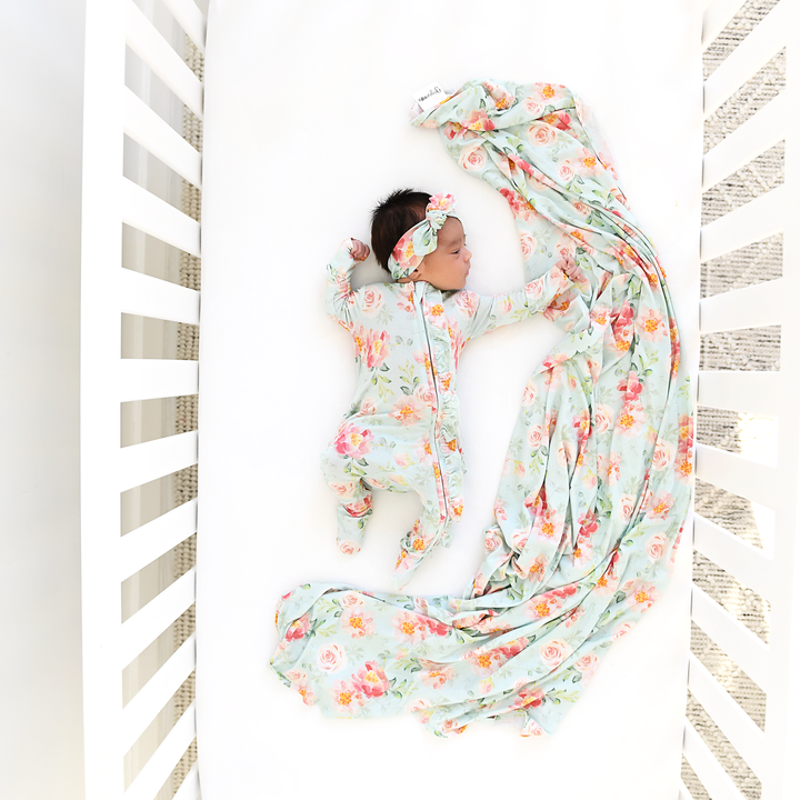 Mae Floral SWADDLE - Gigi and Max
