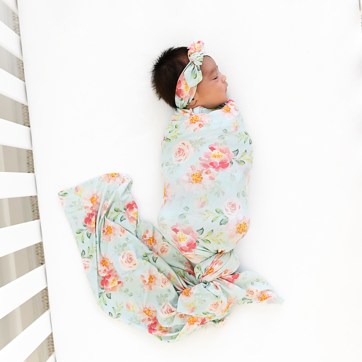 Mae Floral SWADDLE - Gigi and Max