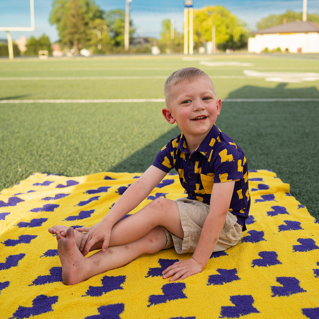 Louisiana Purple & Gold POLO SHIRT - Gigi and Max