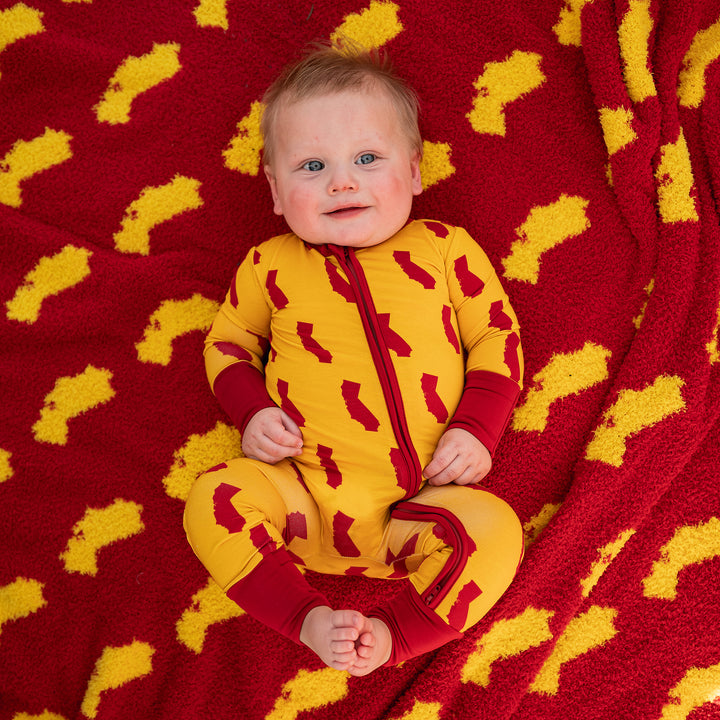 California Gold & Cardinal PLUSH BLANKET - Gigi and Max