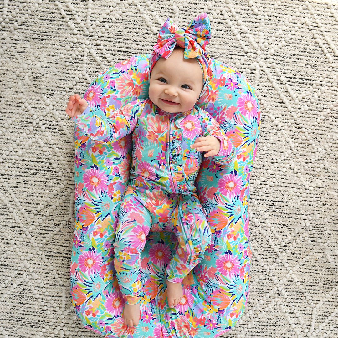 Megan Floral SWADDLE - Gigi and Max