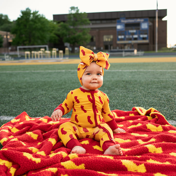 California Gold & Cardinal PLUSH BLANKET - Gigi and Max
