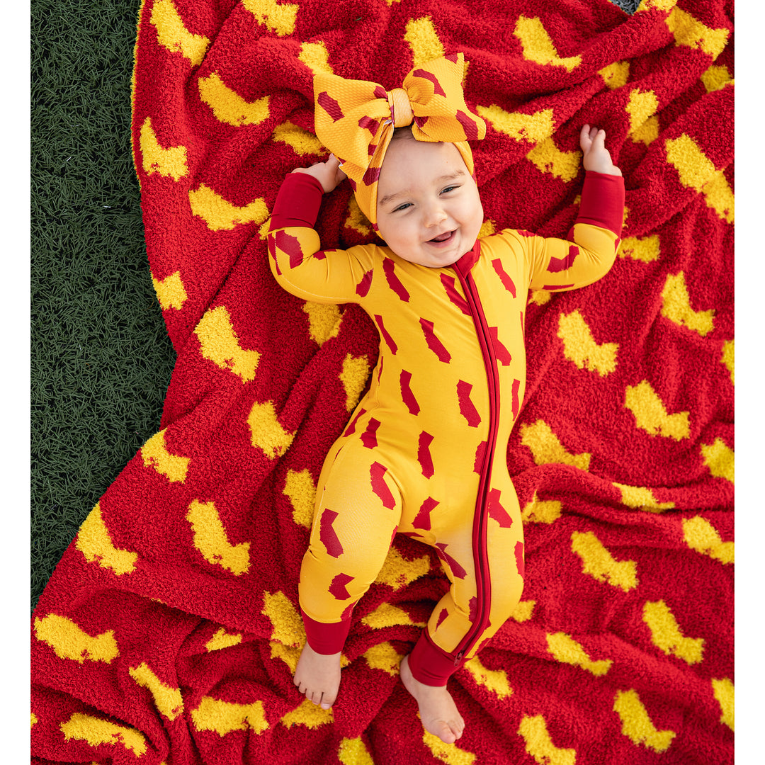 California Gold & Cardinal PLUSH BLANKET - Gigi and Max
