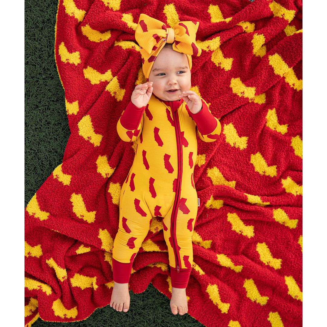 California Gold & Cardinal PLUSH BLANKET - Gigi and Max