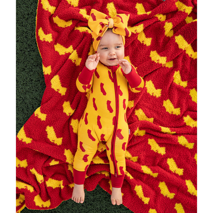 California Gold & Cardinal PLUSH BLANKET - Gigi and Max