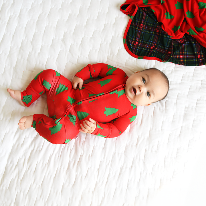 Kane Tartan & Kevin Trees Double Layer Blanket - Gigi and Max