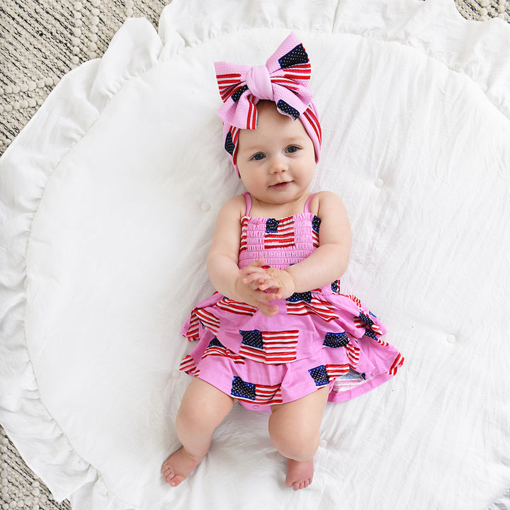 Betty Pink Flag SMOCKED TIERED TUTU - Gigi and Max