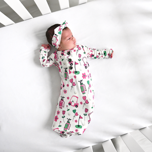 Lexi Pink Golf TOPKNOT HEADBAND - Gigi and Max
