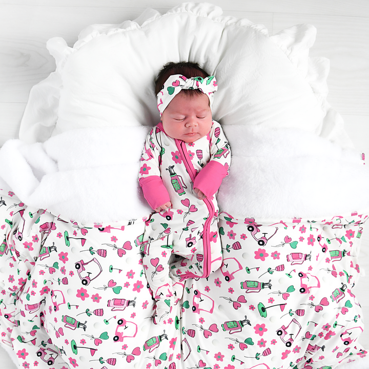 Lexi Pink Golf TOPKNOT HEADBAND - Gigi and Max