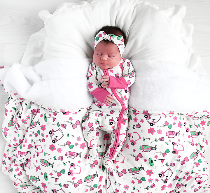 Lexi Pink Golf TOPKNOT HEADBAND - Gigi and Max