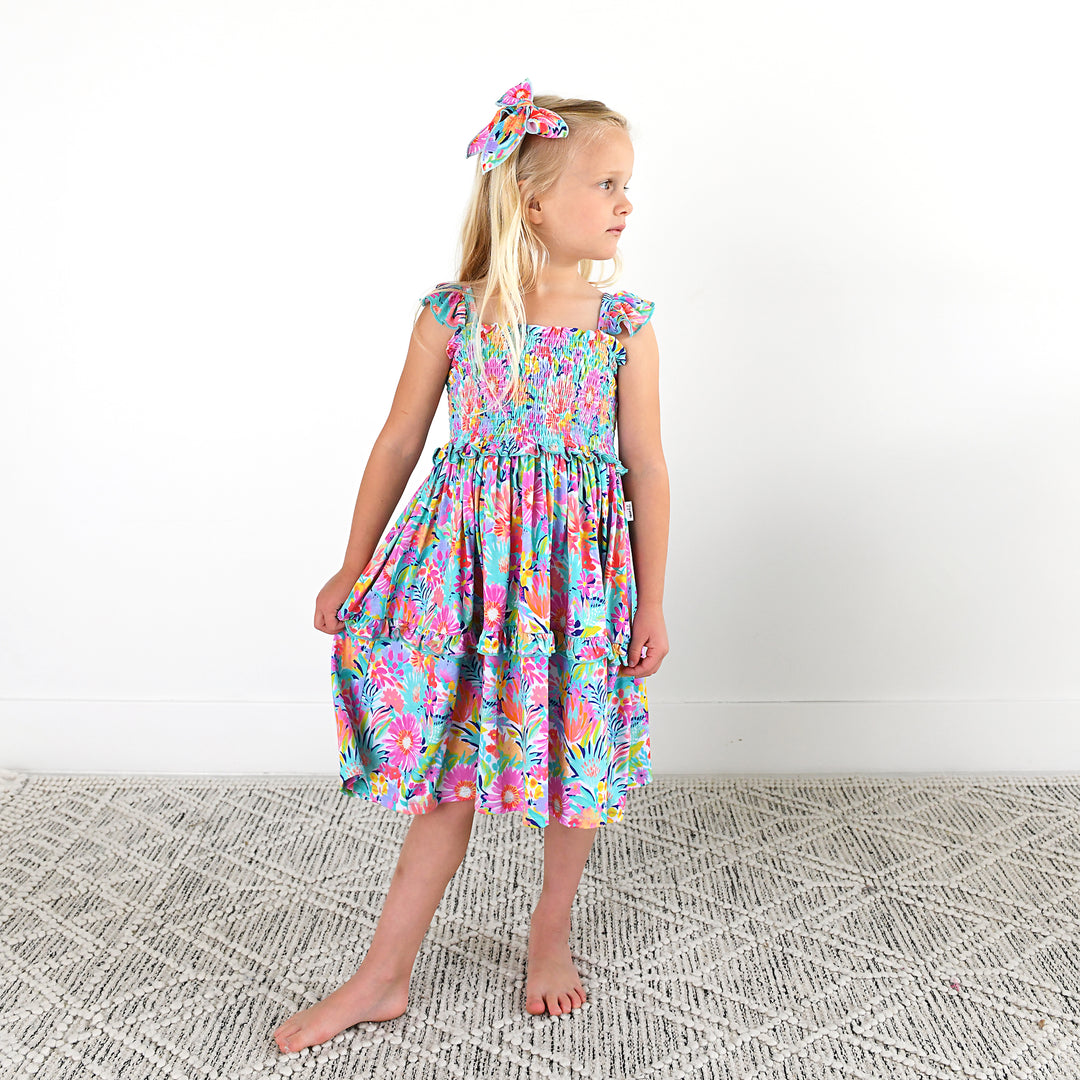 Megan Floral SMOCKED DRESS - Gigi and Max