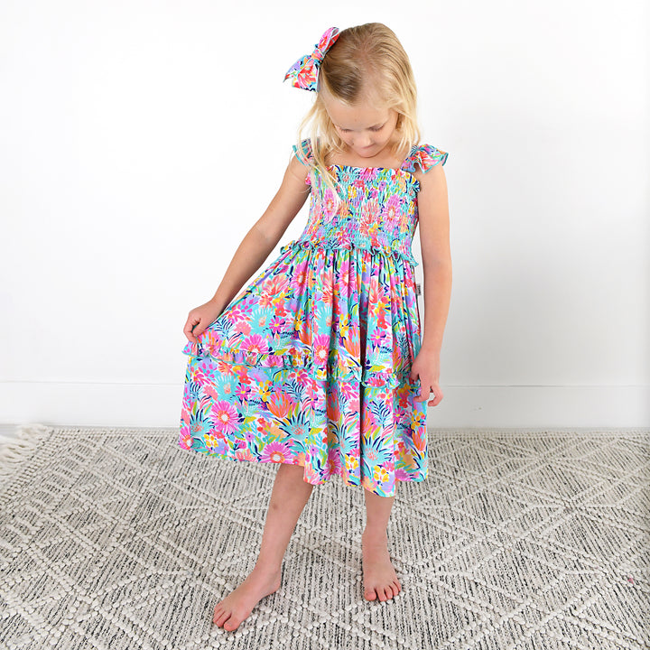 Megan Floral SMOCKED DRESS - Gigi and Max