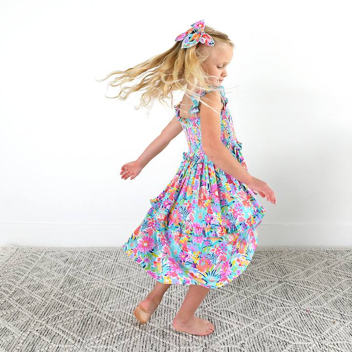 Megan Floral SMOCKED DRESS - Gigi and Max