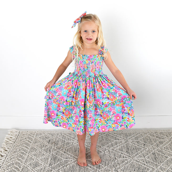 Megan Floral SMOCKED DRESS - Gigi and Max