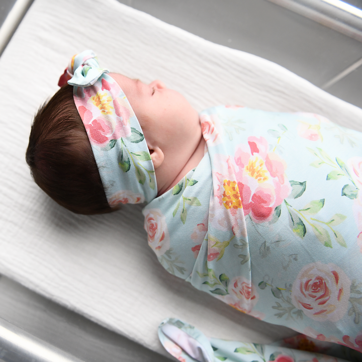 Mae Floral SWADDLE - Gigi and Max