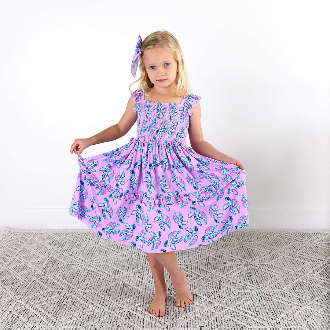 Waverly Sea Turtles SMOCKED DRESS - Gigi and Max