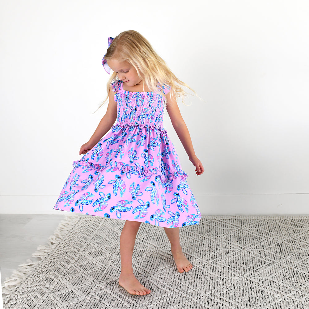 Waverly Sea Turtles SMOCKED DRESS - Gigi and Max