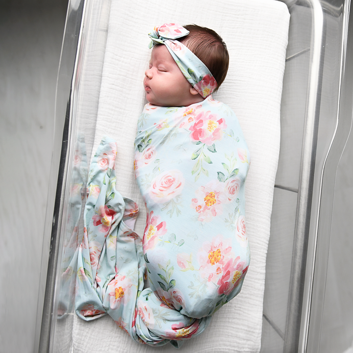 Mae Floral SWADDLE - Gigi and Max