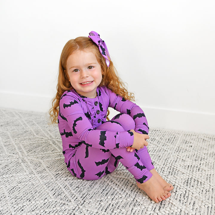 Echo Purple Bats CLIP BOW - Gigi and Max