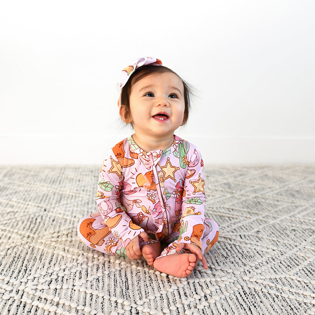Lainey Pink Western RUFFLE ZIP - Gigi and Max